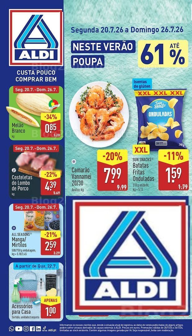 Antevisão Folheto ALDI Promoções de 20 a 26 julho